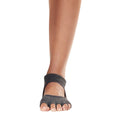 Dark Grey - Side - Toesox Womens-Ladies Bellarina Sundown Half Toe Socks