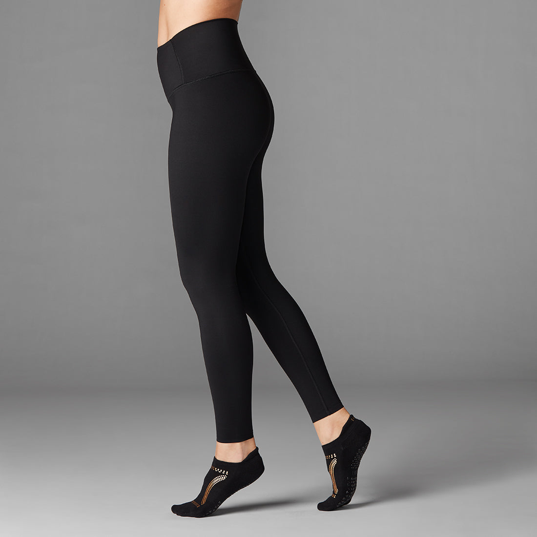 Black - Side - Tavi Noir Womens-Ladies Pearlised High Waist Dance Leggings