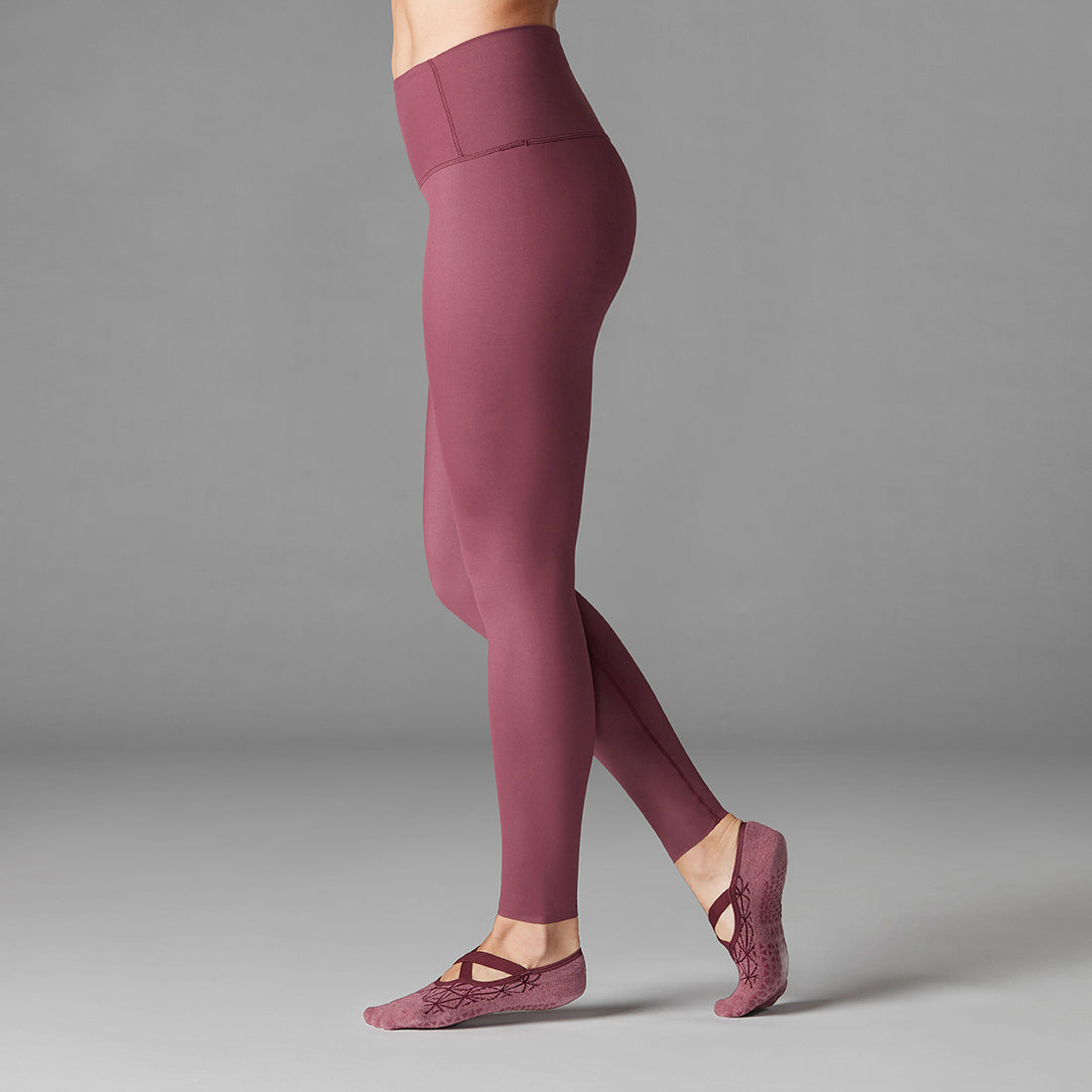 Red - Side - Tavi Noir Womens-Ladies Pearlised High Waist Dance Leggings