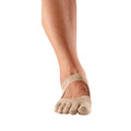 Nude - Back - Toesox Womens-Ladies Prima Bellarina Leather Toe Socks