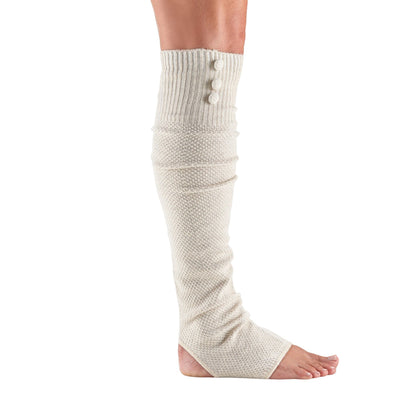 Vanilla - Side - Toesox Womens-Ladies Rae Open Heel Leg Warmers