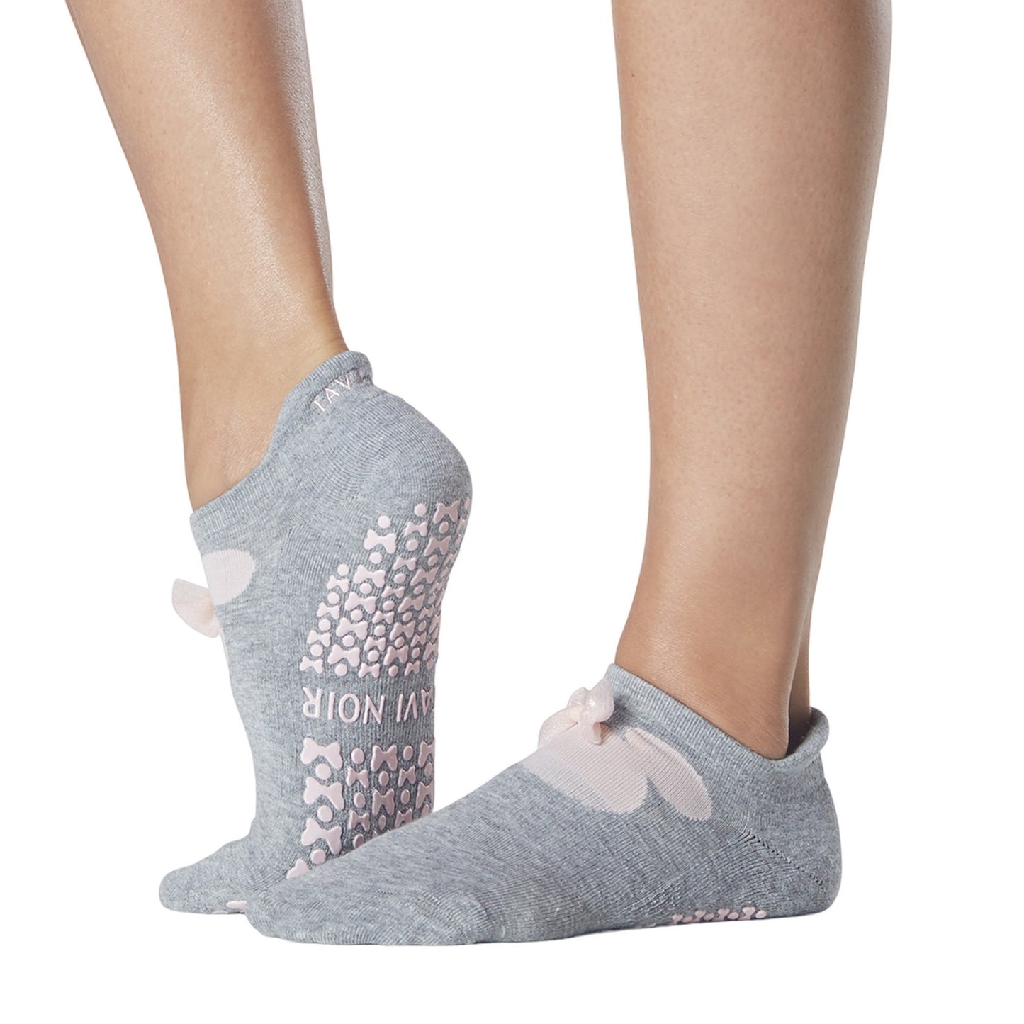 Grey - Back - Tavi Noir Womens-Ladies Savvy Minnie Mouse Disney Gripped Socks