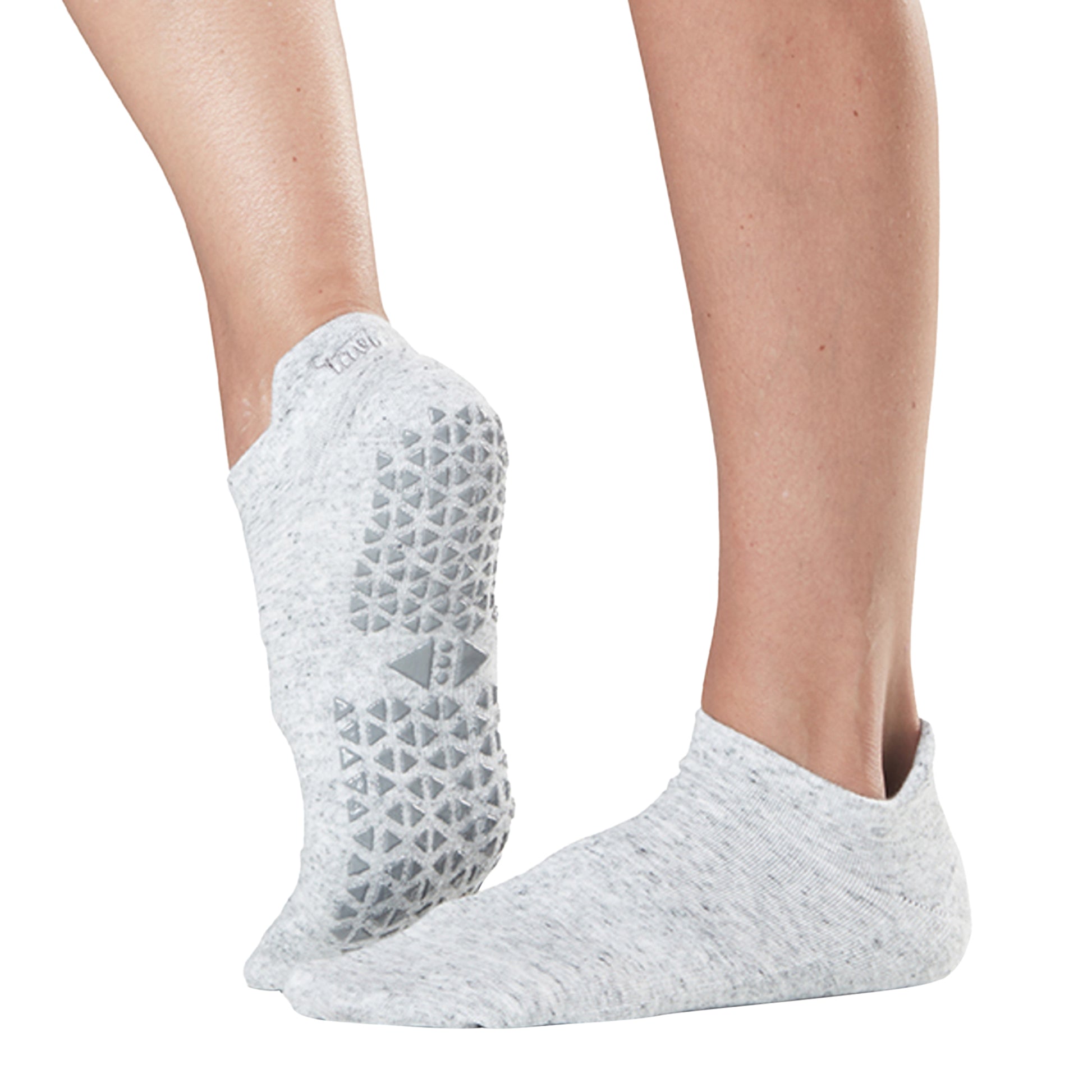 Grey - Side - Tavi Noir Womens-Ladies Savvy Heather Gripped Socks