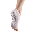 Pink - Side - Toesox Womens-Ladies Elle Ballet Half Toe Socks
