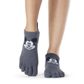Grey-White-Black - Back - Toesox Womens-Ladies Mickey Mouse Disney Toe Socks