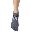 Grey-White-Black - Side - Toesox Womens-Ladies Mickey Mouse Disney Toe Socks