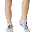 White-Grey - Side - Tavi Noir Childrens-Kids Tiny Soles Minnie Mouse Disney Ankle Socks (Pack of 2)