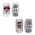 White-Grey - Front - Tavi Noir Childrens-Kids Tiny Soles Minnie Mouse Disney Ankle Socks (Pack of 2)
