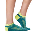 Teal-Lime Green - Front - Tavi Noir Womens-Ladies Two Tone Sports Socks