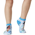 Purple-Blue - Side - Tavi Noir Childrens-Kids Tiny Soles Princess Disney Ankle Socks (Pack of 2)