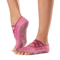 Pink - Front - Toesox Womens-Ladies Elle Exquisite Half Toe Socks