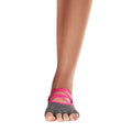 Grey-Pink-Blue - Side - Toesox Womens-Ladies Half Toe Socks