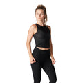 Black - Front - Tavi Noir Womens-Ladies Pleated Sports Bra