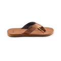 Teak Brown - Back - Toesox Mens Encino Leather Sandals