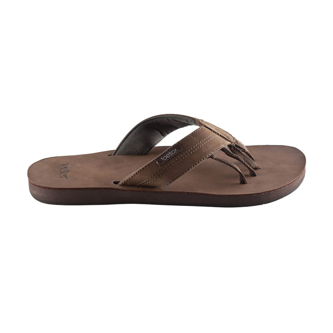 Walnut Brown - Back - Toesox Mens Encino Leather Sandals