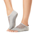 Grey - Back - Toesox Womens-Ladies Luna Legend Half Toe Socks