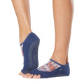 Blue - Back - Toesox Womens-Ladies Luna Santa Fe Half Toe Socks