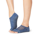 Blue - Front - Toesox Womens-Ladies Luna Starpower Half Toe Socks