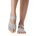 Grey - Front - Toesox Womens-Ladies Mia Nude Half Toe Socks