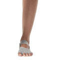 Grey - Side - Toesox Womens-Ladies Mia Nude Half Toe Socks