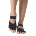 Black - Front - Toesox Womens-Ladies Mia Nude Half Toe Socks