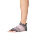 Grey-Light Pink - Back - Toesox Womens-Ladies Echo Half Toe Socks