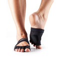 Black - Front - Toesox Unisex Adult Releve Dance Half Toe Socks