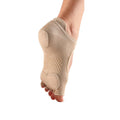 Cream - Side - Toesox Womens-Ladies Prima Bellarina Half Toe Socks