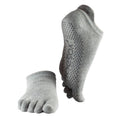 Grey Heather - Back - Toesox Womens-Ladies Low Rise Toe Socks