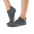 Charcoal Grey - Side - Toesox Womens-Ladies Low Rise Toe Socks
