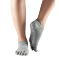 Grey Heather - Side - Toesox Womens-Ladies Low Rise Toe Socks