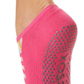 Pink - Side - Toesox Womens-Ladies Luna Bon Voyage Half Toe Socks