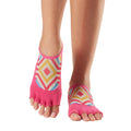Pink - Front - Toesox Womens-Ladies Luna Bon Voyage Half Toe Socks