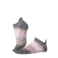 Grey-Light Pink - Back - Toesox Womens-Ladies Echo Toe Socks