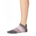 Grey-Light Pink - Side - Toesox Womens-Ladies Echo Toe Socks