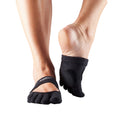 Black - Side - Toesox Womens-Ladies Releve Leather Dance Socks