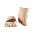Nude - Front - Toesox Womens-Ladies Releve Leather Dance Socks