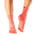 Orange - Back - Toesox Mens Midweight Toe Socks