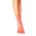 Orange - Side - Toesox Mens Midweight Toe Socks