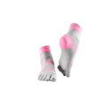 Pink-Grey - Front - Toesox Womens-Ladies Minnie Toe Socks