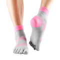 Pink-Grey - Back - Toesox Womens-Ladies Minnie Toe Socks