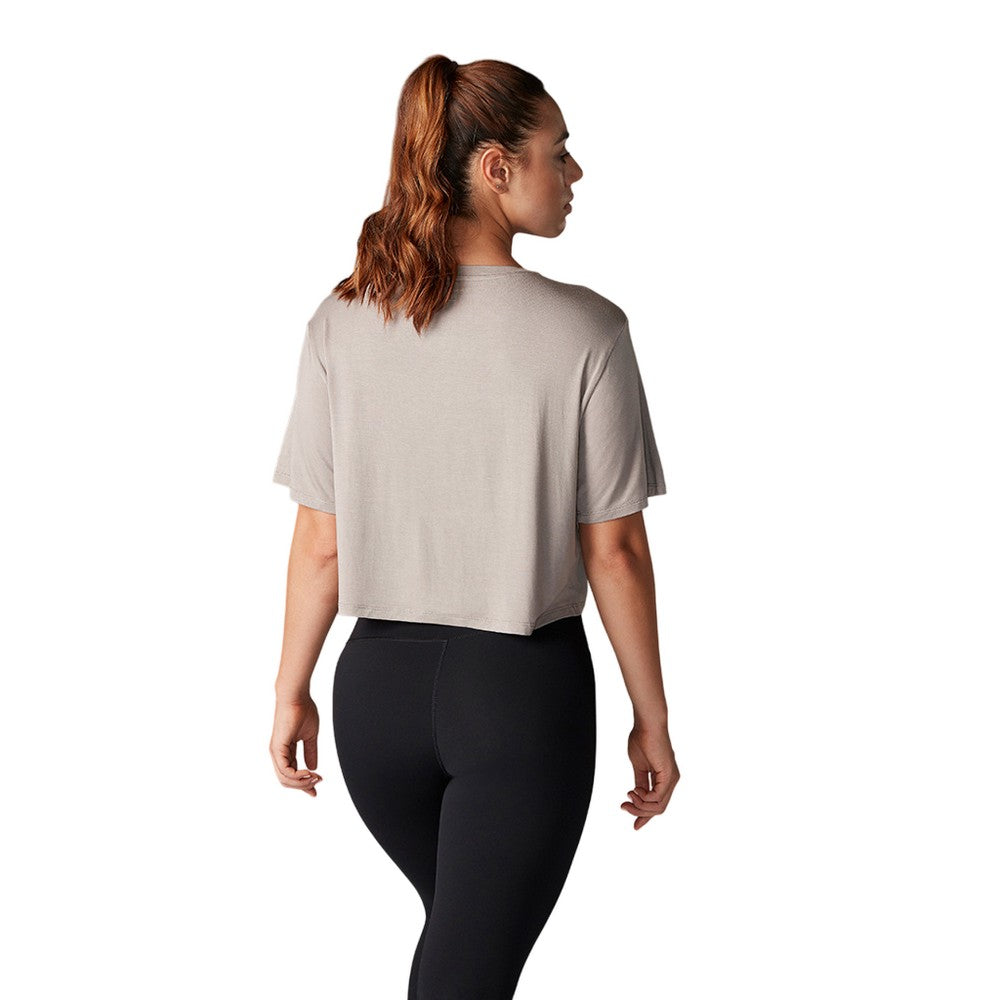 Brown - Back - Tavi Noir Womens-Ladies Crop T-Shirt