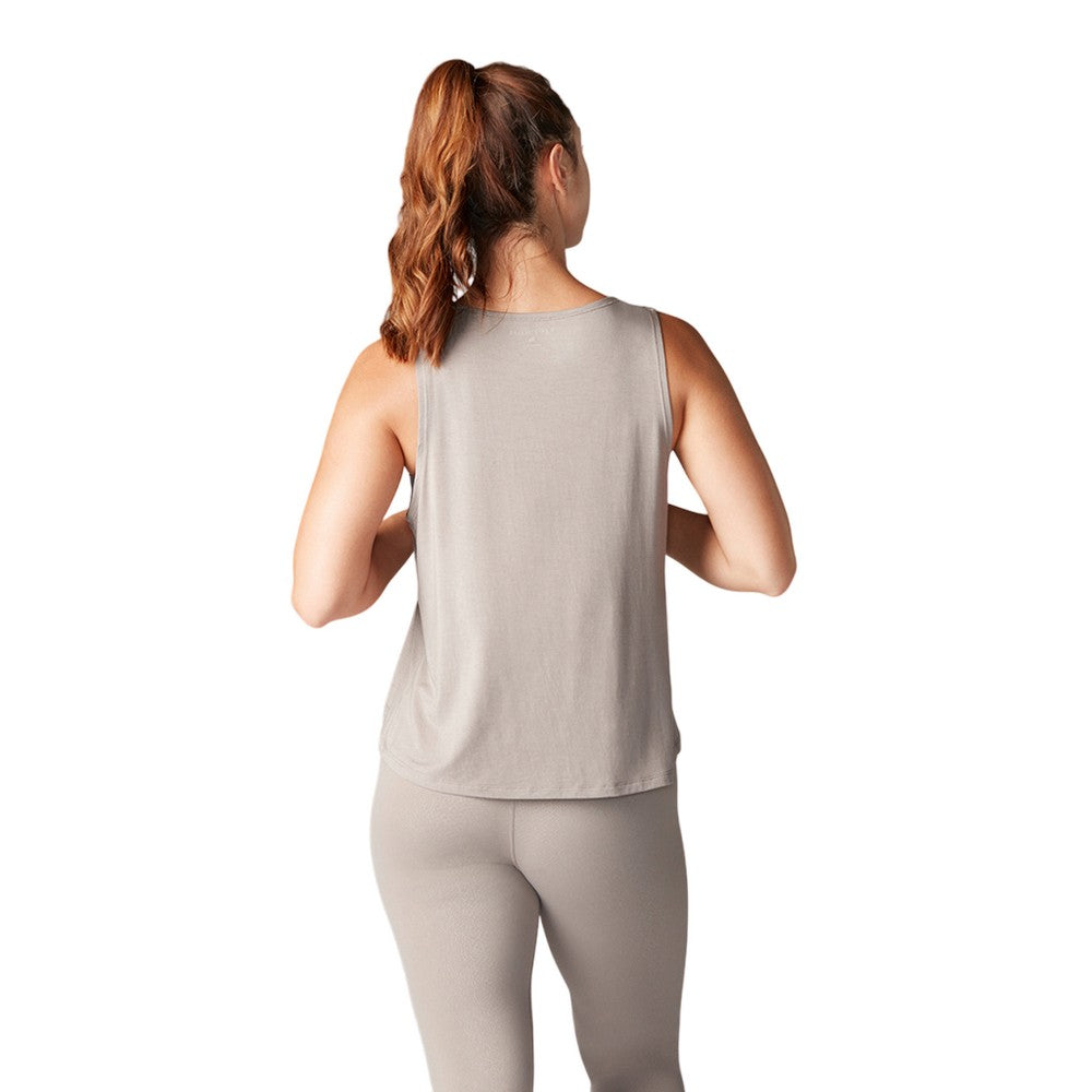 Brown - Back - Tavi Noir Womens-Ladies High Low Hem Tank Top
