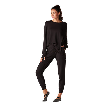 Ebony Black - Side - Tavi Noir Womens-Ladies Cozy Sweatshirt