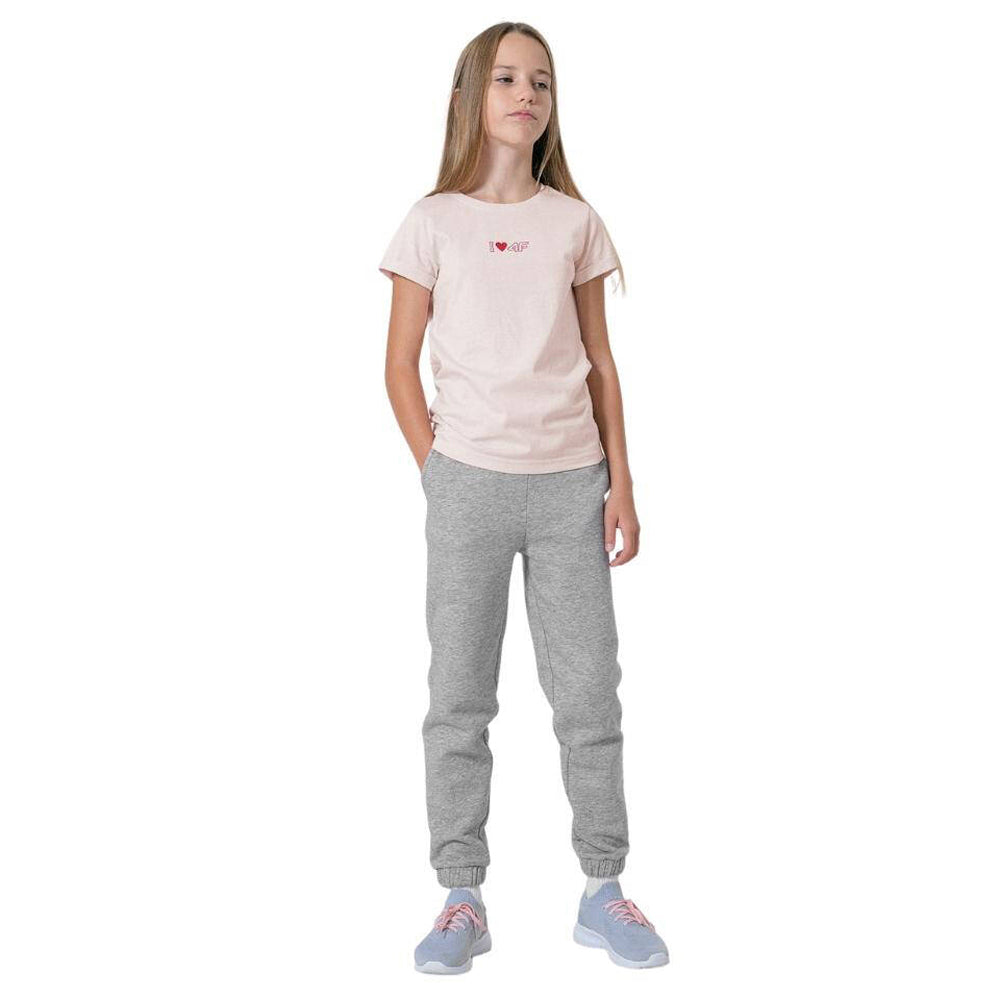 Grey - Side - 4F Childrens-Kids HJZ22 Jogging Bottoms
