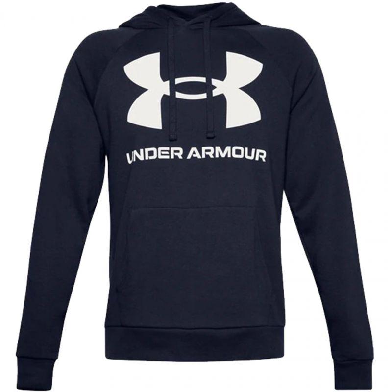 Navy Blue - Front - Under Armour Mens Rival Fleece Hoodie