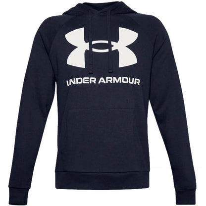 Navy Blue - Front - Under Armour Mens Rival Fleece Hoodie