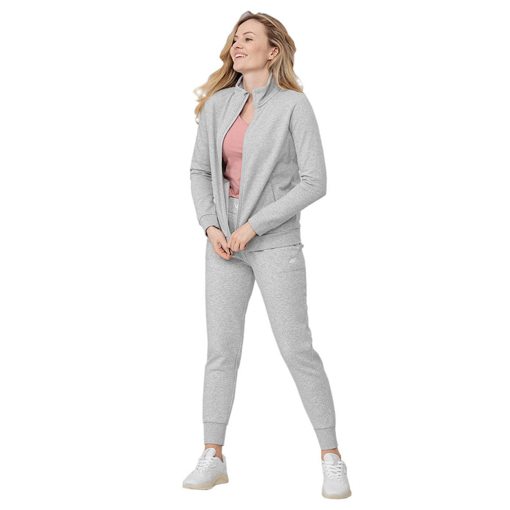 Light Grey Melange - Side - 4F Womens-Ladies H4L22 BLD351 Full Zip Sweatshirt