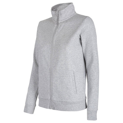 Light Grey Melange - Front - 4F Womens-Ladies H4L22 BLD351 Full Zip Sweatshirt