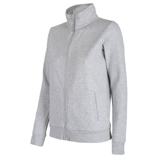 Light Grey Melange - Front - 4F Womens-Ladies H4L22 BLD351 Full Zip Sweatshirt